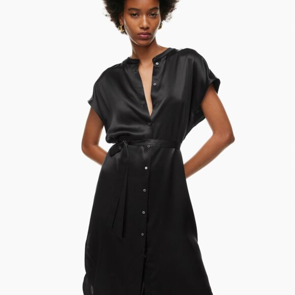 Aritzia Babaton Deligate Silk Dress | Black | Size S | BNWT - Picture 2 of 15